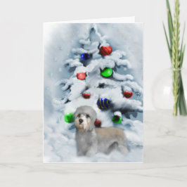 Dandie Dinmont Terrier Kerstmis Feestdagen Kaart