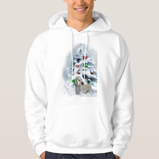 Dandie Dinmont Terrier Kerstmis Hoodie (Voorkant)