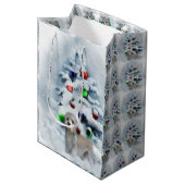 Dandie Dinmont Terrier Kerstmis Medium Cadeauzakje (Voorkant Gekanteld)