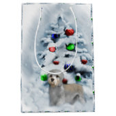 Dandie Dinmont Terrier Kerstmis Medium Cadeauzakje (Voorkant)