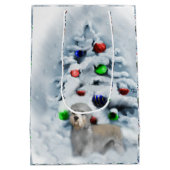 Dandie Dinmont Terrier Kerstmis Medium Cadeauzakje (Achterkant)