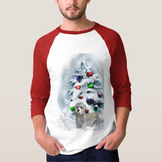 Dandie Dinmont Terrier Kerstmis T-shirt (Voorkant)
