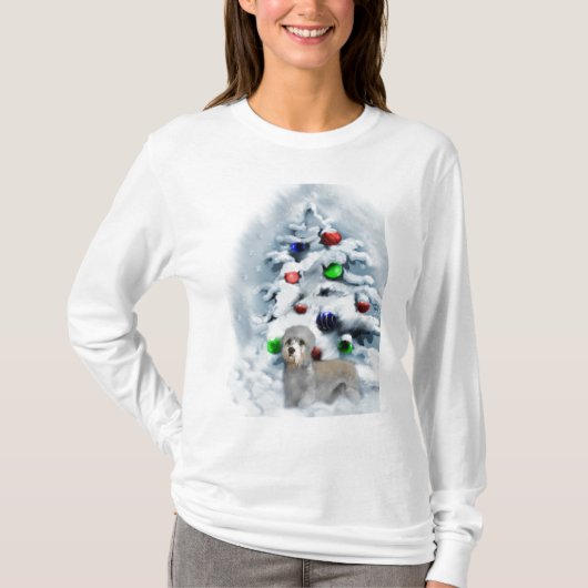 Dandie Dinmont Terrier Kerstmis T-shirt (Voorkant)