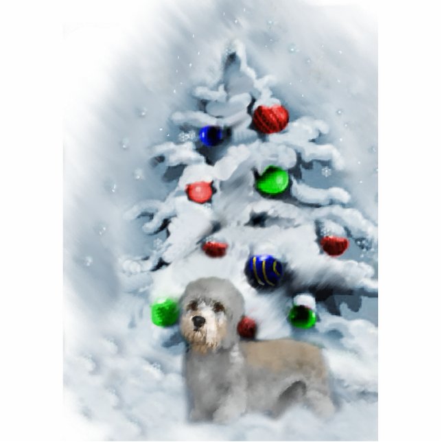 Dandie Dinmont Terrier Kerstornament Fotobeeldje Ornament (Voorkant)