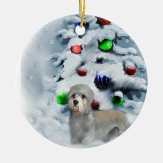 Dandie Dinmont Terrier Kerstornament Keramisch Ornament (Voorkant)