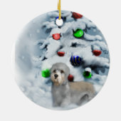 Dandie Dinmont Terrier Kerstornament Keramisch Ornament (Achterkant)
