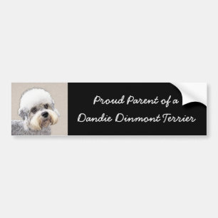 Dandie Dinmont Terrier Painting Original Dog Art Bumpersticker