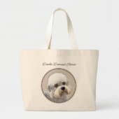 Dandie Dinmont Terrier Painting Original Dog Art Grote Tote Bag (Voorkant)