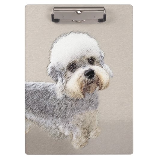 Dandie Dinmont Terrier Painting Original Dog Art Klembord (Voorkant)
