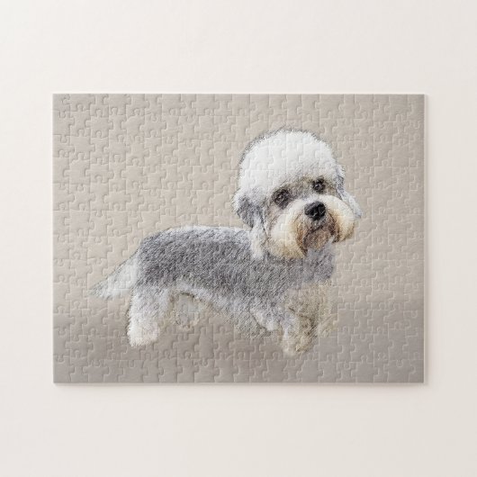 Dandie Dinmont Terrier Painting Original Dog Art Legpuzzel (Horizontaal)