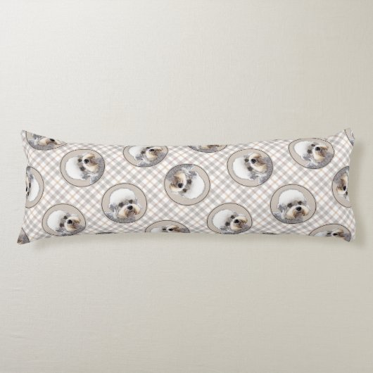 Dandie Dinmont Terrier Painting Original Dog Art Lichaamskussen (Voorkant)