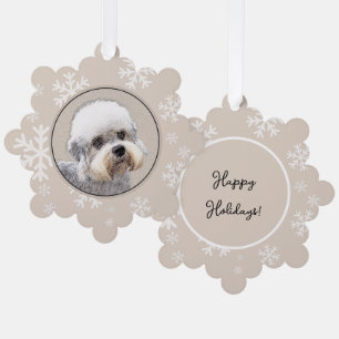 Dandie Dinmont Terrier Painting Original Dog Art Ornament Kaart