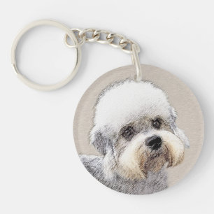 Dandie Dinmont Terrier Painting Original Dog Art Sleutelhanger