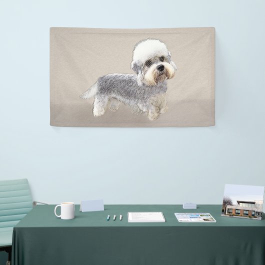 Dandie Dinmont Terrier Painting Original Dog Art Spandoek (Beurs)