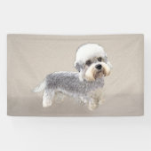 Dandie Dinmont Terrier Painting Original Dog Art Spandoek (Horizontaal)