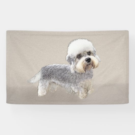 Dandie Dinmont Terrier Painting Original Dog Art Spandoek (Horizontaal)