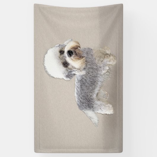 Dandie Dinmont Terrier Painting Original Dog Art Spandoek (Verticaal)