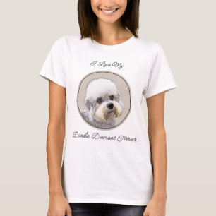 Dandie Dinmont Terrier Painting Original Dog Art T-shirt