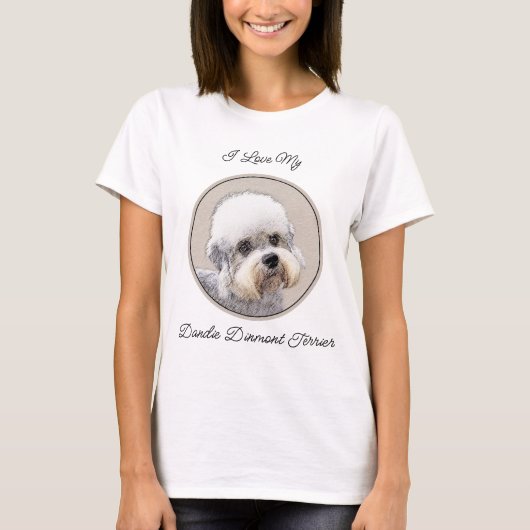 Dandie Dinmont Terrier Painting Original Dog Art T-shirt (Voorkant)