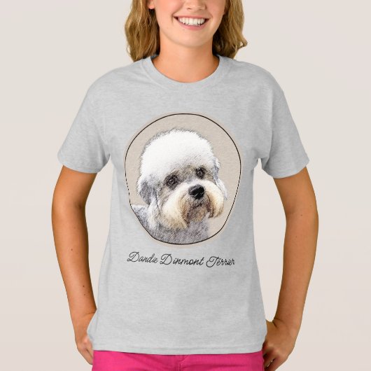 Dandie Dinmont Terrier Painting Original Dog Art T T-shirt (Voorkant)