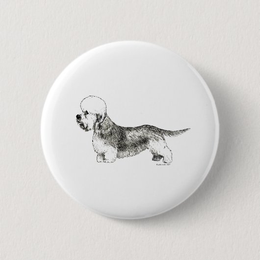 Dandie Dinmont Terrier Ronde Button 5,7 Cm (Voorkant)