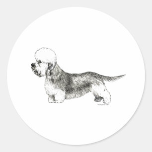 Dandie Dinmont Terrier Ronde Sticker