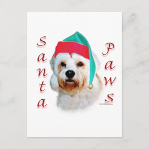 Dandie Dinmont Terrier Santa Paws Feestdagenkaart