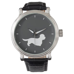 Dandie Dinmont Terrier Silhouet Horloge