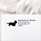 Dandie Dinmont Terrier Silhouette Return Address Etiket (Insitu)