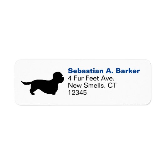 Dandie Dinmont Terrier Silhouette Return Address Etiket (Voorkant)