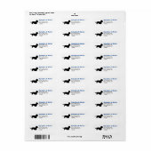 Dandie Dinmont Terrier Silhouette Return Address Etiket (Full Sheet)