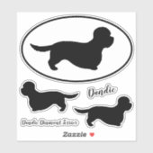 Dandie Dinmont Terrier Silhouetten Sticker Set (Vel)