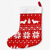 Dandie Dinmont Terrier Silhouettes Dogs Holiday Kleine Kerstsok (Achterkant)