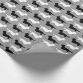 Dandie Dinmont Terrier Silhouettes Pattern Cadeaupapier (Hoek)