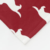 Dandie Dinmont Terrier Silhouettes Pattern Red Fleece Deken (Hoek)