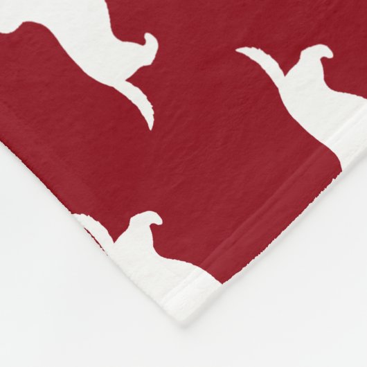 Dandie Dinmont Terrier Silhouettes Pattern Red Fleece Deken (Hoek)