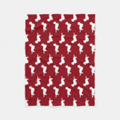 Dandie Dinmont Terrier Silhouettes Pattern Red Fleece Deken (Voorkant)