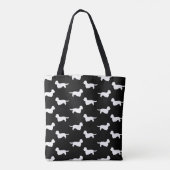 Dandie Dinmont Terrier Silhouettes Patterned Tote Bag (Achterkant)