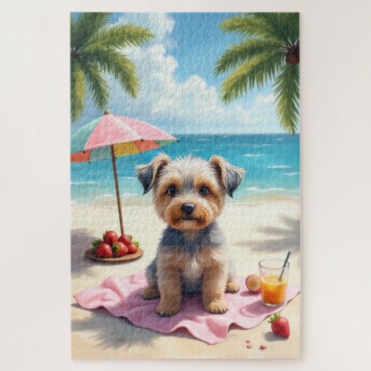 Dandie Dinmont Terrier Strand Scene Legpuzzel (Verticaal)