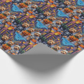 Dandie Dinmont Terrier Trick-or-Treating Halloween Cadeaupapier (Hoek)