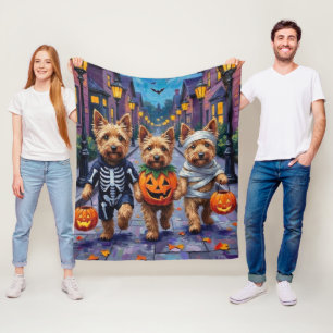 Dandie Dinmont Terrier Trick-or-Treating Halloween Fleece Deken