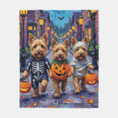 Dandie Dinmont Terrier Trick-or-Treating Halloween Fleece Deken (Voorkant)