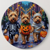 Dandie Dinmont Terrier Trick-or-Treating Halloween Ronde Button 6,0 Cm (Voorkant)