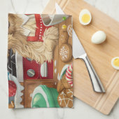 Dandie Dinmont Terrier Vakantie Bakken: Kerstmis Theedoek (Quarter Fold)