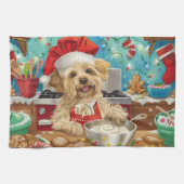 Dandie Dinmont Terrier Vakantie Bakken: Kerstmis Theedoek (Horizontaal)