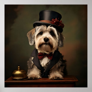 Dandie Dinmont Terrier Victoriaans kleding Poster
