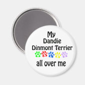 Dandie Dinmont Terrier Wandelingen Design Magneet (Voorkant / Achterkant)