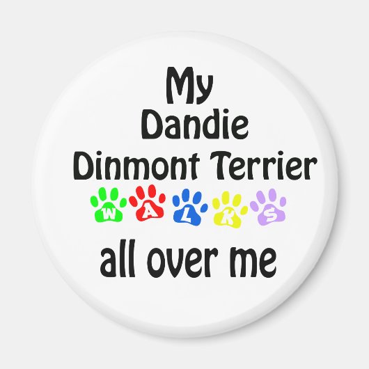Dandie Dinmont Terrier Wandelingen Design Magneet (Voorkant)
