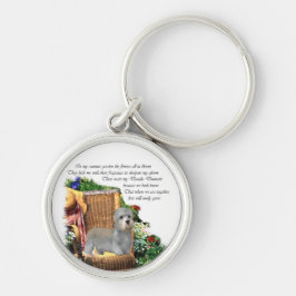Dandie Dinmont Terrier Zomer Tuinkunst Sleutelhanger