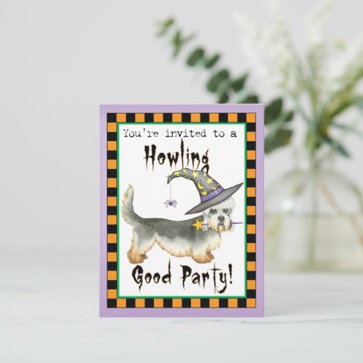 Dandie Witch Uitnodiging (Staand voorkant)